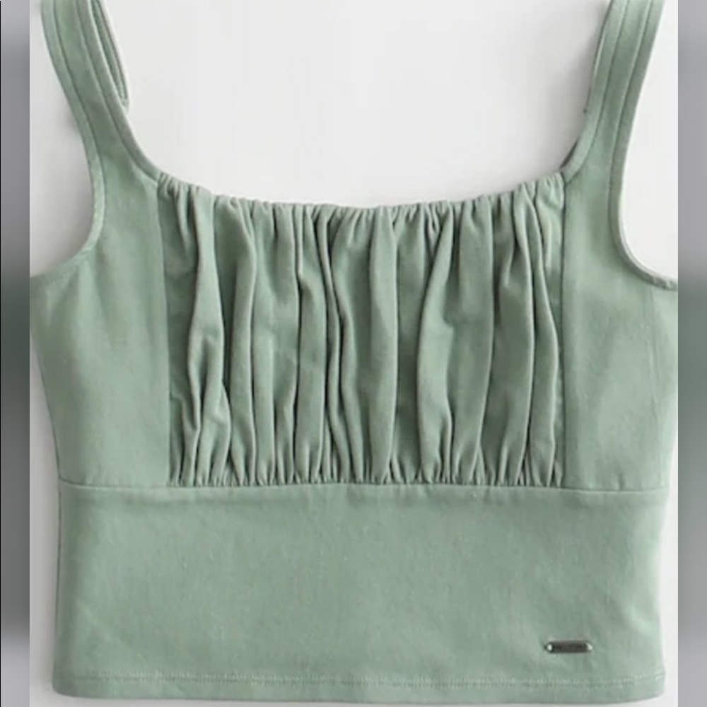 Hollister Green Ruched Tank